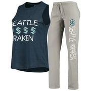 Women's Concepts Sport Deep Sea Blue/Gray Seattle Kraken Meter Tank Top \u0026 Pants Sleep Set
